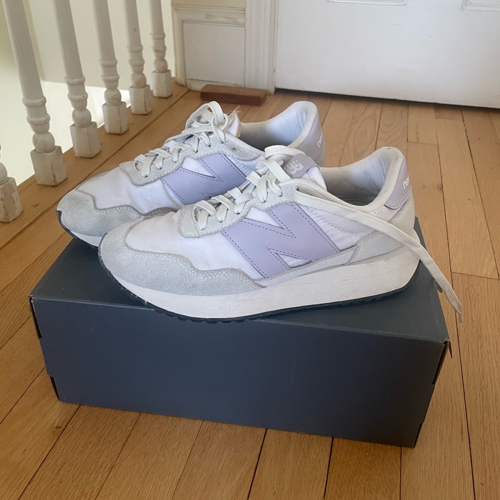 New Balance Gray and Purple Running Shoes
